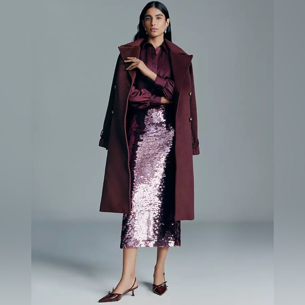 Ann Taylor Sequin Column Midi Skirt